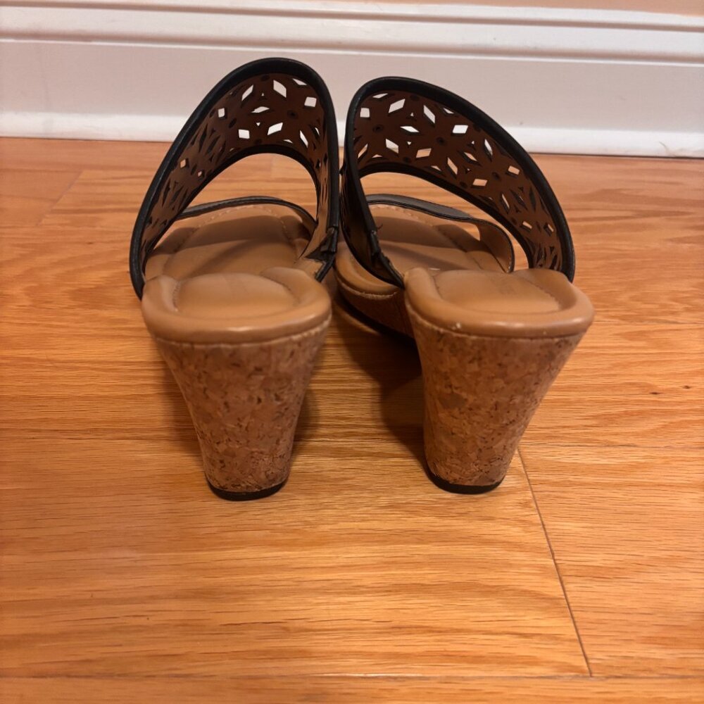 Franco Fortini Women’s Platform Wedges Strappy Sandals - Black Size 10 - Picture 3 of 6